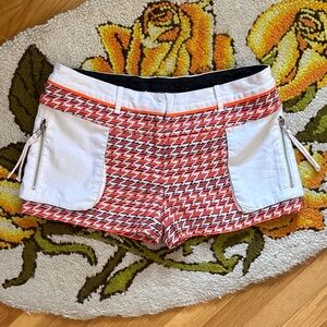 L.A.M.B. By Gwen Stefani Neon Orange & Navy Blue Shorts w/ White Front Pockets